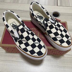 VANS Stacked Checkerboard Slip-On Canvas Shoes